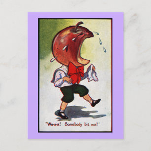 Carte Postale Garçon à tête pomme Bitten