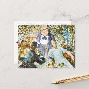 Carte Postale Garçon au pique-nique en bateau (Renoir)