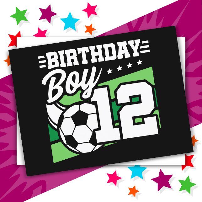 Carte Postale Garçon de 12 ans Football Enfants Anniversaire 12  (Créateur téléchargé)