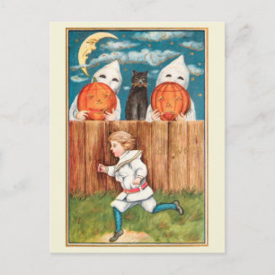 Carte Postale Garçon de l'ère édouardienne fuyant des fantômes H