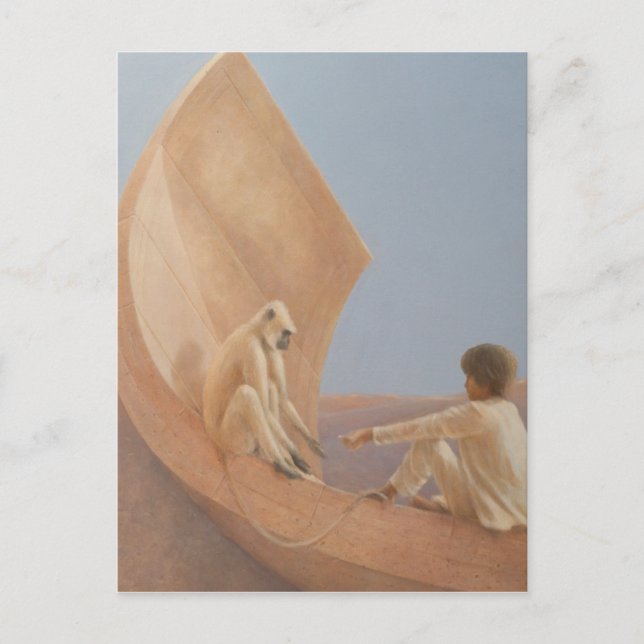 Carte Postale Garçon et singe 2010 (Devant)