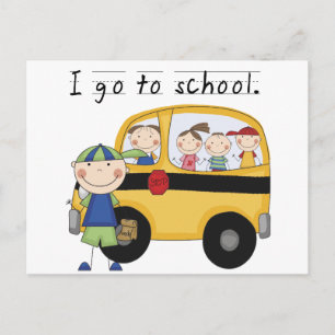 Carte Postale Garçon Je vais à l'école T-shirts et cadeaux
