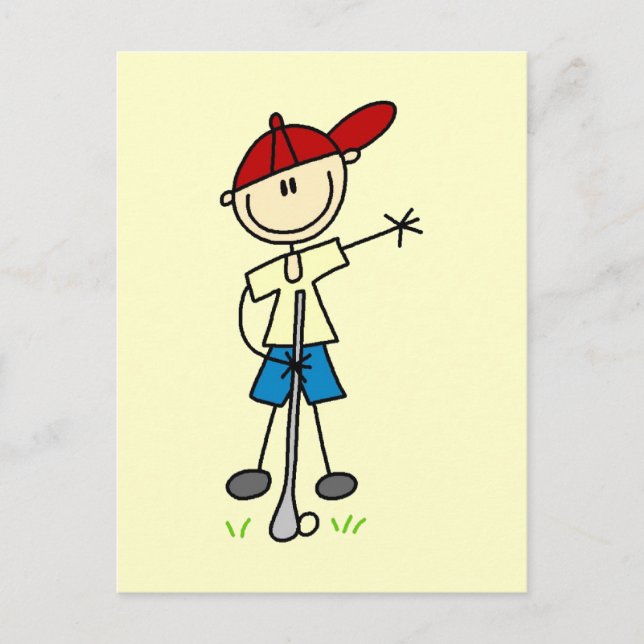 Carte Postale Garçon T-shirts et cadeaux Golfer (Devant)