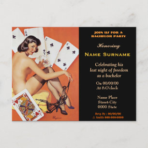 Carte Postale Garçons Poker Night, garçons nuit dehors, STRIPCLU