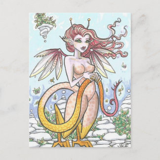 Carte Postale Garden Goyle Gargoyle Fairy Nymphe Imaginaire Art