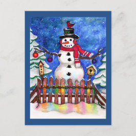 Carte Postale Garden Snowman