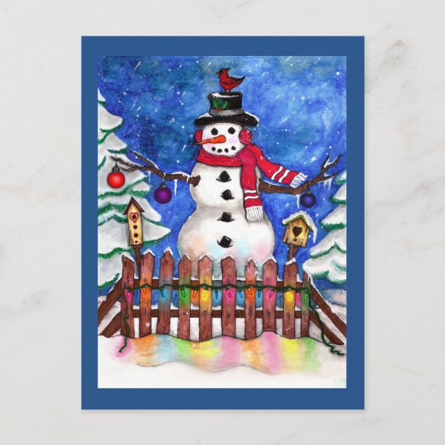 Carte Postale Garden Snowman (Devant)