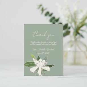 Carte Postale Gardenia Florale Blanche Simple Fête des mariées J