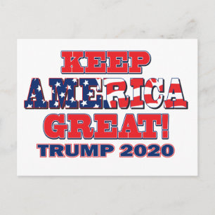 Carte Postale Garder l'Amérique grand Trump 2020
