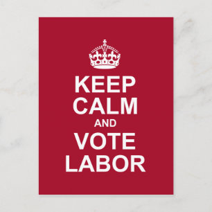 Carte Postale garder le calme et voter le travail