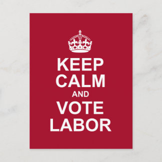 Carte Postale garder le calme et voter le travail