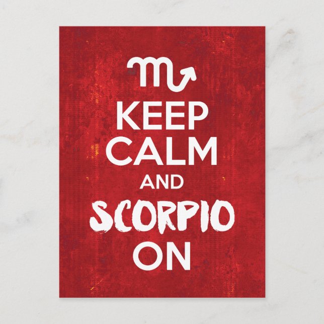 Carte Postale Garder Le Calme Scorpio Sur L'Astrologie Anniversa (Devant)
