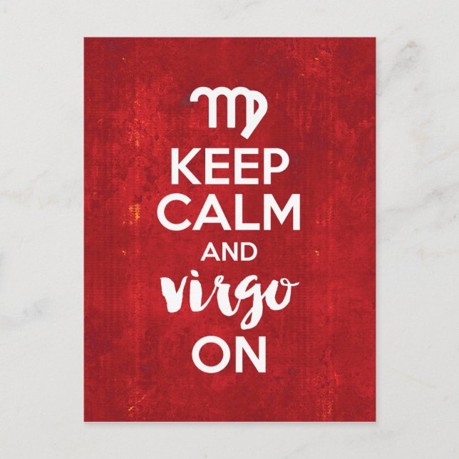 Carte Postale Garder Le Calme Virgo Sur L'Astrologie Anniversair (Devant)