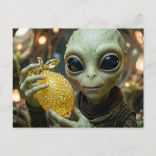 Carte Postale Garder le Contact Alien et Citron Cristallin