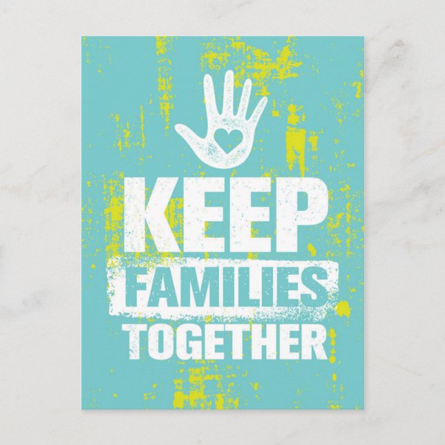Carte Postale Garder les familles unies (Devant)
