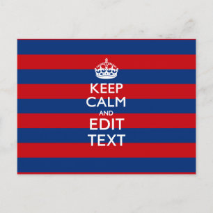 Carte Postale GARDEZ CALME et votre texte sur les bandes bleues
