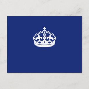 Carte Postale Gardez la couronne calme sur la couleur bleu marin