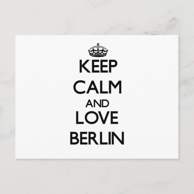 Carte Postale Gardez le calme et l'amour Berlin (Devant)
