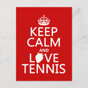 Carte Postale Gardez le calme et l'amour Tennis (dans n'importe 
