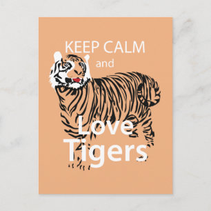 Carte Postale Gardez le calme et l'amour Tigres