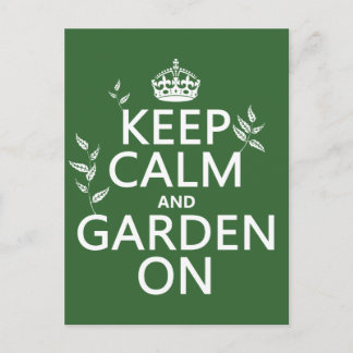 Carte Postale Gardez le calme et le jardin dessus - toutes les