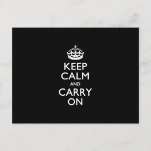 Carte Postale GARDEZ LE CALME ET PORTEZ SUR LE Décor Noir