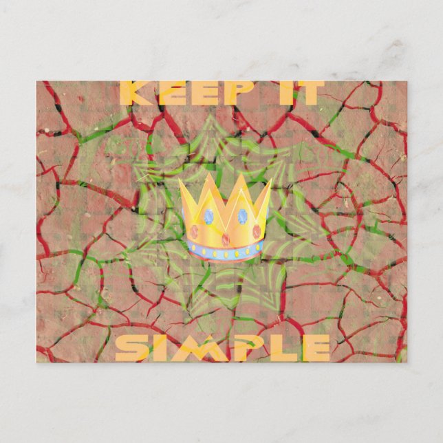 Carte Postale Gardez-le simple : Cracked Earth Royal Clarity Art (Devant)