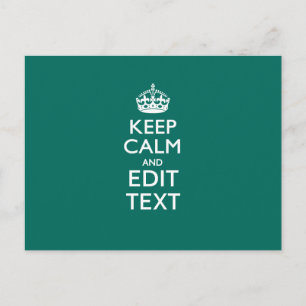 Carte Postale Gardez Votre Calme Et Ayez Votre Texte en Turquois