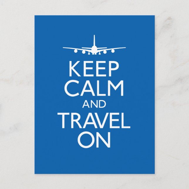 Carte Postale Gardez votre calme et continuez à voyager (Devant)