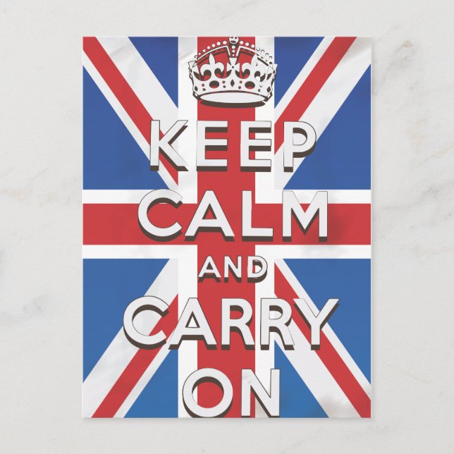 Carte Postale Gardez votre calme et continuez Drapeau britanniqu (Devant)