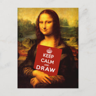 Carte Postale Gardez votre calme et dessinez