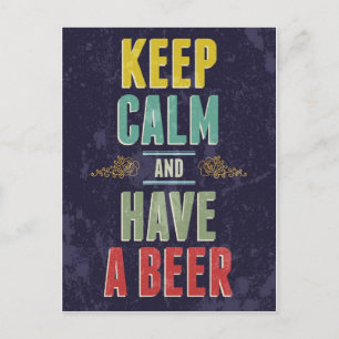 Carte Postale Gardez votre calme et prenez une bière