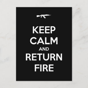 Carte Postale Gardez votre calme et ripostez