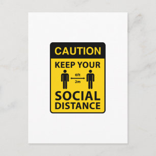 Carte Postale Gardez votre distance sociale