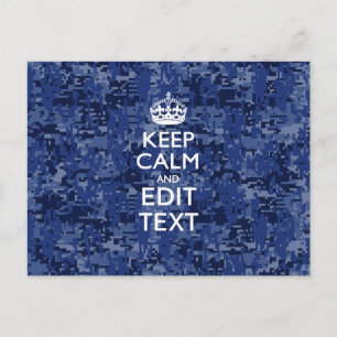 Carte Postale Gardez votre texte calme sur un camouflage numériq