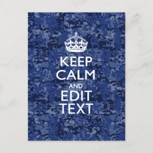 Carte Postale Gardez votre texte calme sur un camouflage numériq