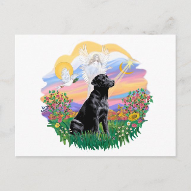 Carte Postale Gardien - Black Labrador Retriever (Devant)