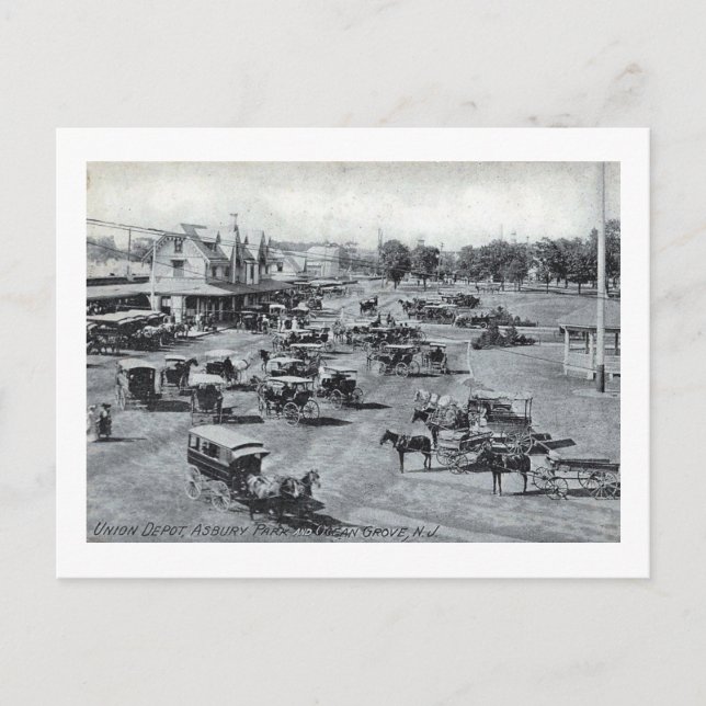 Carte Postale Gare, Asbury Park, New Jersey Vintage (Devant)