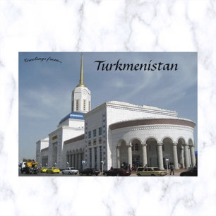 Carte Postale Gare d'Ashgabat au Turkménistan