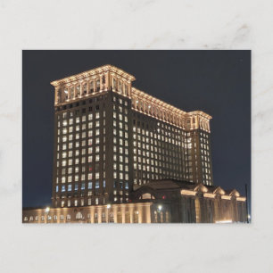 Carte Postale Gare de Detroit la nuit