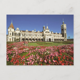 Carte Postale Gare ferroviaire historique, Dunedin, Nouvelle-Zél