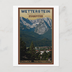 Carte Postale Garmisch - Zugspitze au-dessus de ville