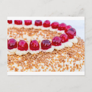 Carte Postale Gâteau à la couronne de Francfort avec cerises sur