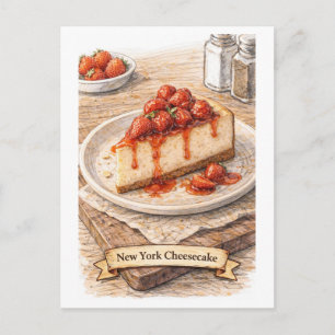 Carte Postale Gâteau au fromage de New York (Série de nourriture