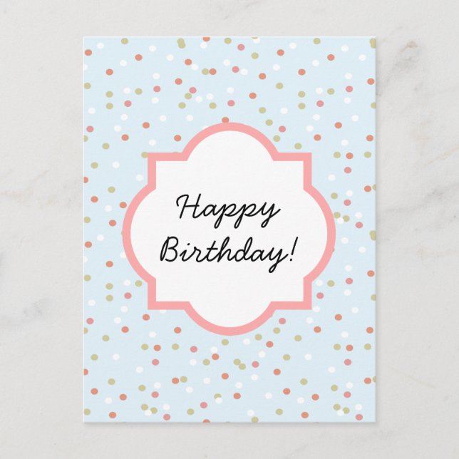 Carte Postale Gâteau Confetti ・ Crème Bleue Frosting (Devant)