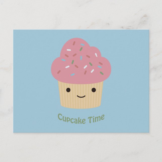 Carte Postale Gâteau Cupcake ! Joli Cupcake Rose (Devant)