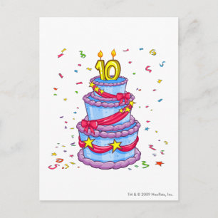 Carte Postale Gâteau d'anniversaire