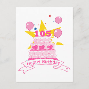 Carte Postale Gâteau d'anniversaire 105 ans