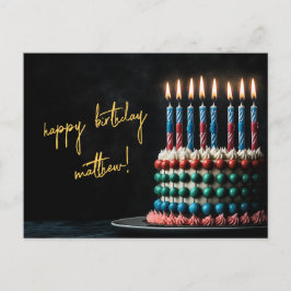 Carte Postale Gâteau d'anniversaire Abacus avec bougies