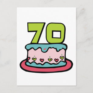 Carte Postale Gâteau d'anniversaire âgé de 70 ans